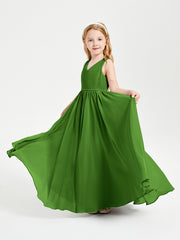 Elegant Sleeveless Junior Bridesmaid Dresses Moss
