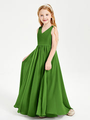Elegant Sleeveless Junior Bridesmaid Dresses Moss