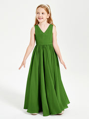 Elegant Sleeveless Junior Bridesmaid Dresses Moss