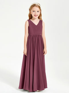 Elegant Sleeveless Junior Bridesmaid Dresses Mulberry