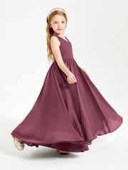Elegant Sleeveless Junior Bridesmaid Dresses Mulberry