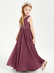 Elegant Sleeveless Junior Bridesmaid Dresses Mulberry