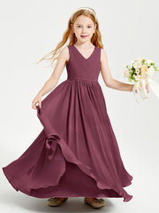 Elegant Sleeveless Junior Bridesmaid Dresses Mulberry