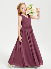 Elegant Sleeveless Junior Bridesmaid Dresses Mulberry