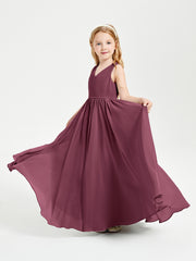 Elegant Sleeveless Junior Bridesmaid Dresses Mulberry