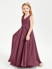Elegant Sleeveless Junior Bridesmaid Dresses Mulberry