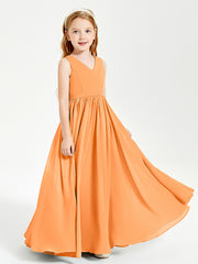 Elegant Sleeveless Junior Bridesmaid Dresses Orange
