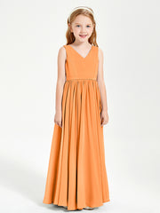 Elegant Sleeveless Junior Bridesmaid Dresses Orange