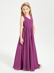 Elegant Sleeveless Junior Bridesmaid Dresses Orchid