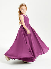 Elegant Sleeveless Junior Bridesmaid Dresses Orchid