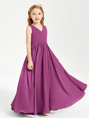 Elegant Sleeveless Junior Bridesmaid Dresses Orchid