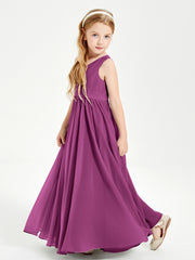 Elegant Sleeveless Junior Bridesmaid Dresses Orchid