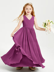 Elegant Sleeveless Junior Bridesmaid Dresses Orchid