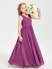 Elegant Sleeveless Junior Bridesmaid Dresses Orchid