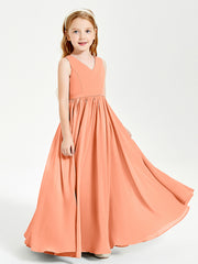 Elegant Sleeveless Junior Bridesmaid Dresses Papaya