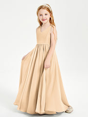 Elegant Sleeveless Junior Bridesmaid Dresses Peach