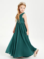 Elegant Sleeveless Junior Bridesmaid Dresses Peacock