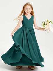 Elegant Sleeveless Junior Bridesmaid Dresses Peacock