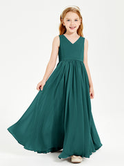 Elegant Sleeveless Junior Bridesmaid Dresses Peacock