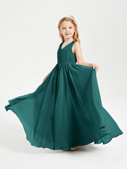 Elegant Sleeveless Junior Bridesmaid Dresses Peacock