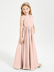 Elegant Sleeveless Junior Bridesmaid Dresses Pearl Pink