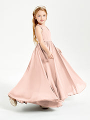 Elegant Sleeveless Junior Bridesmaid Dresses Pearl Pink