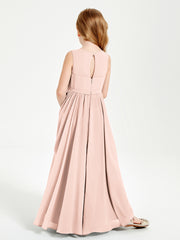 Elegant Sleeveless Junior Bridesmaid Dresses Pearl Pink