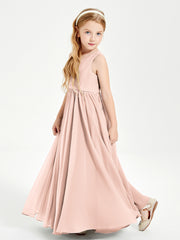 Elegant Sleeveless Junior Bridesmaid Dresses Pearl Pink