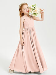 Elegant Sleeveless Junior Bridesmaid Dresses Pearl Pink