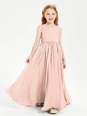 Elegant Sleeveless Junior Bridesmaid Dresses Pearl Pink