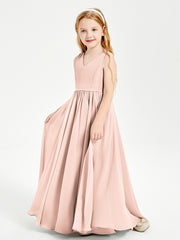 Elegant Sleeveless Junior Bridesmaid Dresses Pearl Pink