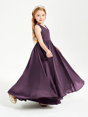 Elegant Sleeveless Junior Bridesmaid Dresses Plum