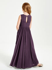 Elegant Sleeveless Junior Bridesmaid Dresses Plum