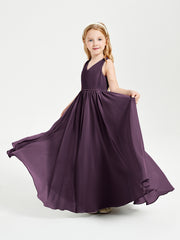 Elegant Sleeveless Junior Bridesmaid Dresses Plum