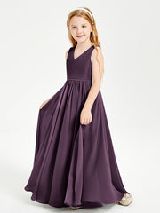 Elegant Sleeveless Junior Bridesmaid Dresses Plum
