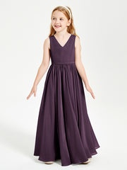 Elegant Sleeveless Junior Bridesmaid Dresses Plum