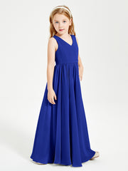 Elegant Sleeveless Junior Bridesmaid Dresses Royal Blue