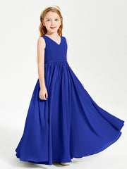 Elegant Sleeveless Junior Bridesmaid Dresses Royal Blue