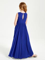 Elegant Sleeveless Junior Bridesmaid Dresses Royal Blue