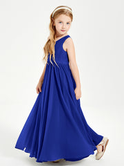 Elegant Sleeveless Junior Bridesmaid Dresses Royal Blue