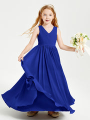 Elegant Sleeveless Junior Bridesmaid Dresses Royal Blue