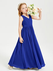 Elegant Sleeveless Junior Bridesmaid Dresses Royal Blue