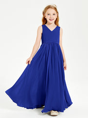 Elegant Sleeveless Junior Bridesmaid Dresses Royal Blue