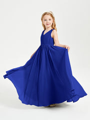 Elegant Sleeveless Junior Bridesmaid Dresses Royal Blue