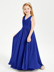 Elegant Sleeveless Junior Bridesmaid Dresses Royal Blue