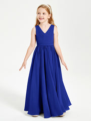 Elegant Sleeveless Junior Bridesmaid Dresses Royal Blue