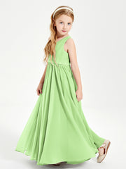 Elegant Sleeveless Junior Bridesmaid Dresses Sage