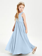 Elegant Sleeveless Junior Bridesmaid Dresses Sky Blue