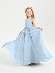 Elegant Sleeveless Junior Bridesmaid Dresses Sky Blue