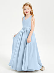 Elegant Sleeveless Junior Bridesmaid Dresses Sky Blue